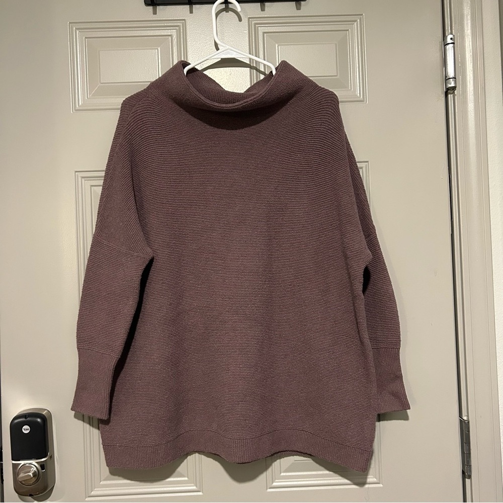 Free People XS Oversized Mauve Cowl Neck Sweater